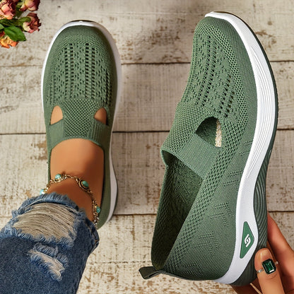 Women's Cut-out Slip-on Sneakers, Breathable Casual Walking Shoes (Plus Size)