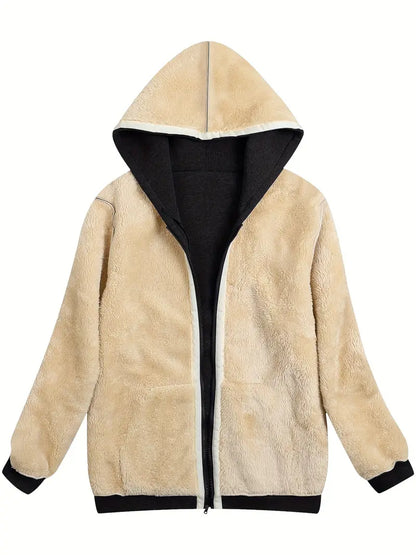 Cozy Fuzzy Hooded Jacket for Women