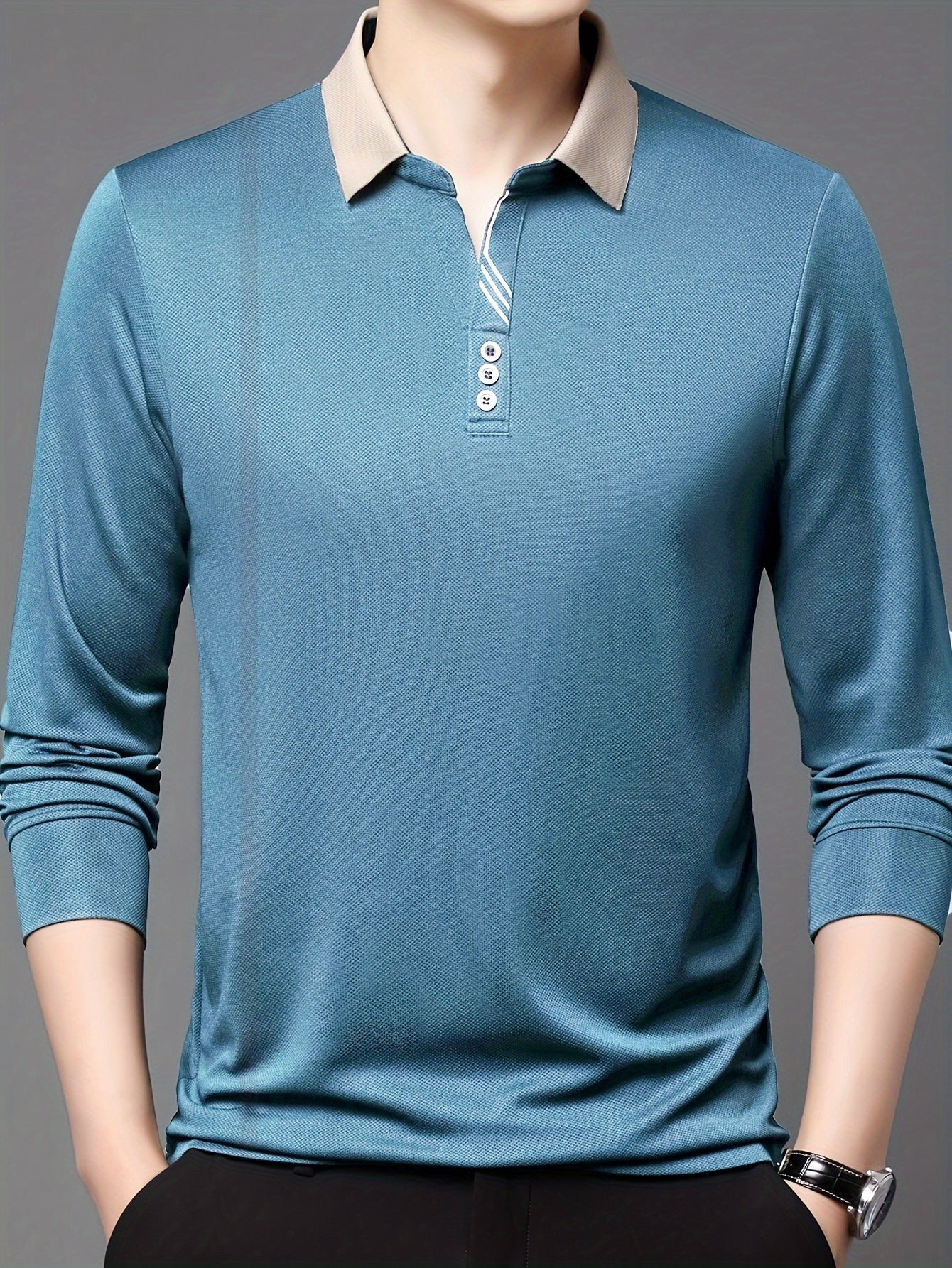 Men's Lightweight Long Sleeve Shirt - Breathable, Stretch Fabric for Golf & Business Casual Wear