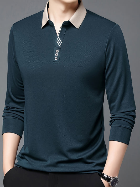 Men's Lightweight Long Sleeve Shirt - Breathable, Stretch Fabric for Golf & Business Casual Wear