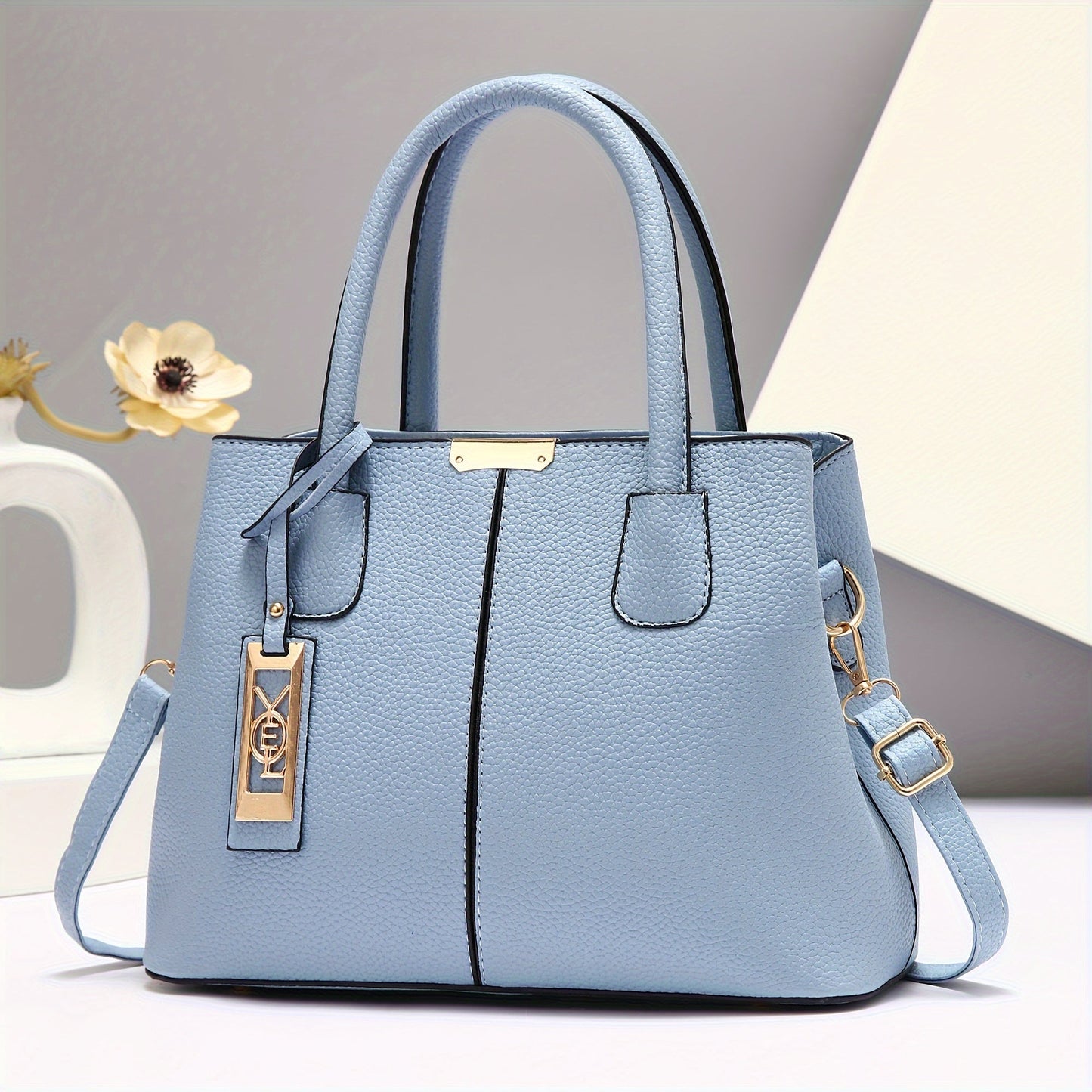 1pc, Fashionable Large Capacity Tote Handbag, Casual Style, PU Leather, Versatile Shoulder & Crossbody Bag