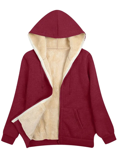 Cozy Fuzzy Hooded Jacket for Women