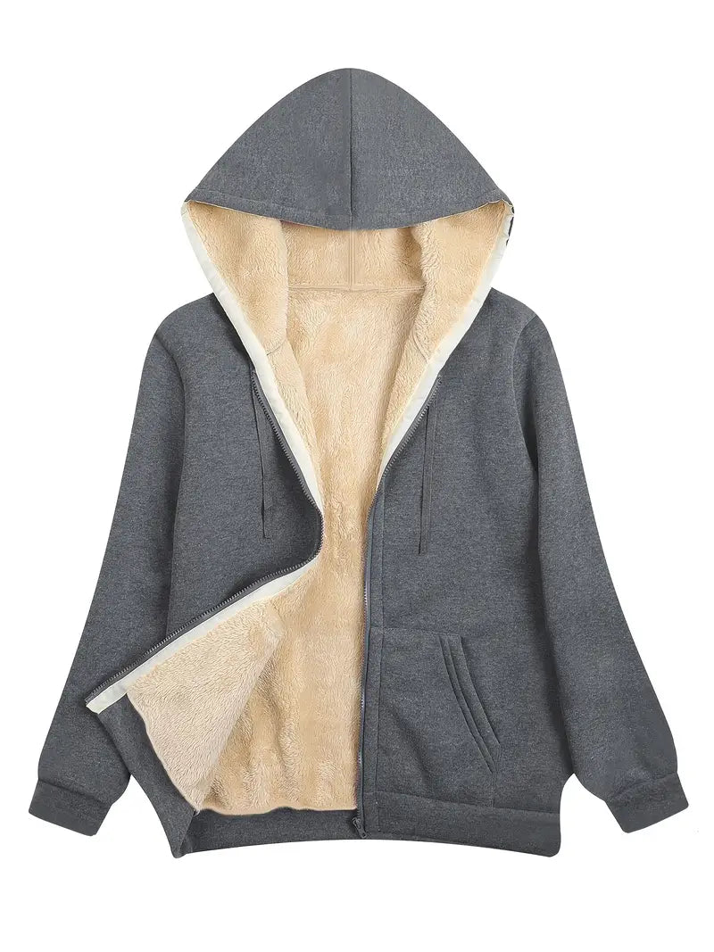 Cozy Fuzzy Hooded Jacket for Women