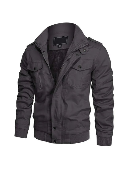 Men's Winter Cargo Jacket - Lightweight, Breathable, with Pockets