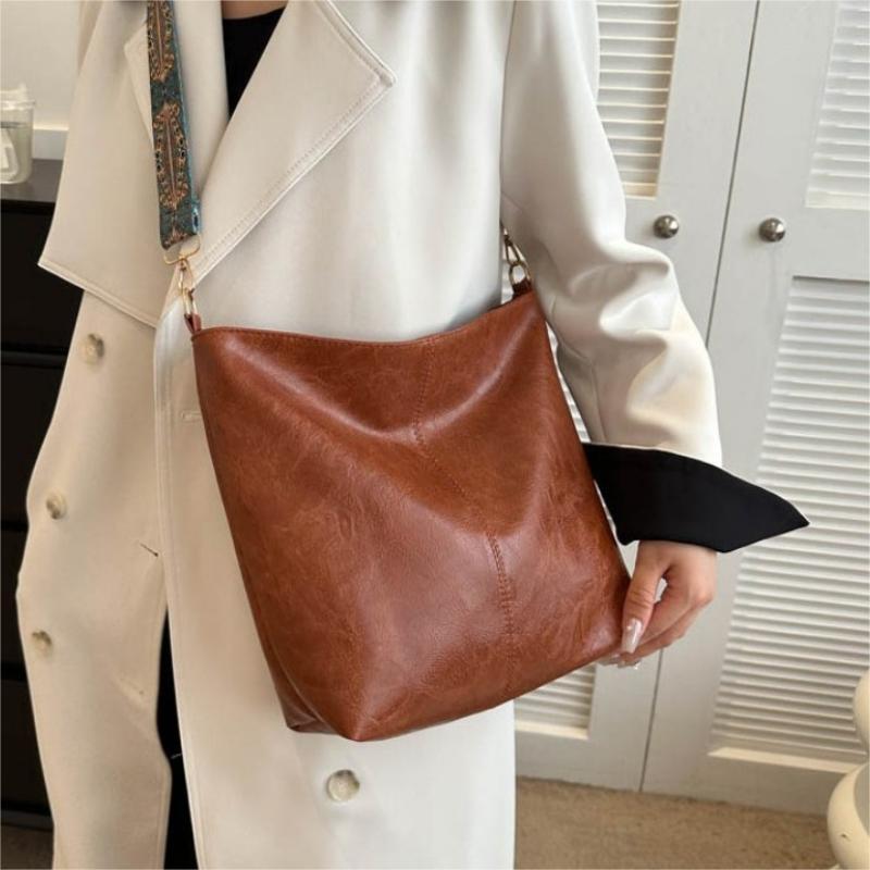 Boho Chic Large Capacity Women's Shoulder Bag, Vintage Wide Strap Crossbody Tote, Casual Commuter Bag