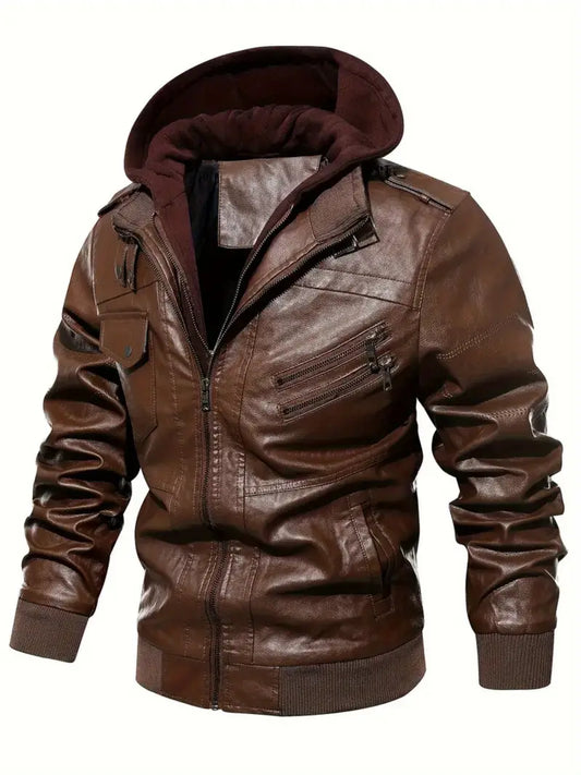 Leather Jackets for Men - Black and Brown Real Lambskin Mens Motorcycle Jacket