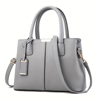 1pc, Fashionable Large Capacity Tote Handbag, Casual Style, PU Leather, Versatile Shoulder & Crossbody Bag