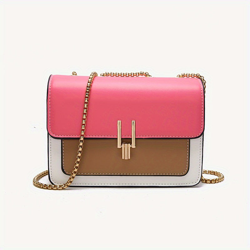 Fashion Flap Shoulder Bag, Women's Buckle Decor Crossbody Purse With Wide Strap