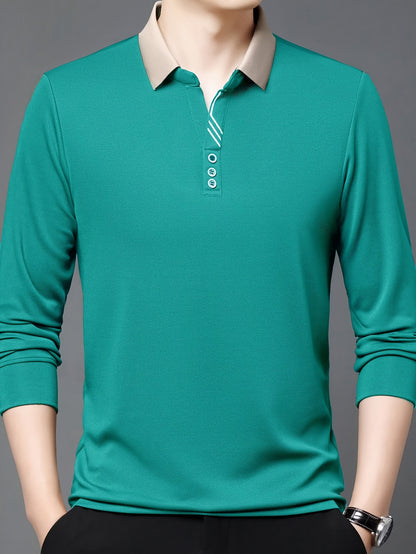 Men's Lightweight Long Sleeve Shirt - Breathable, Stretch Fabric for Golf & Business Casual Wear