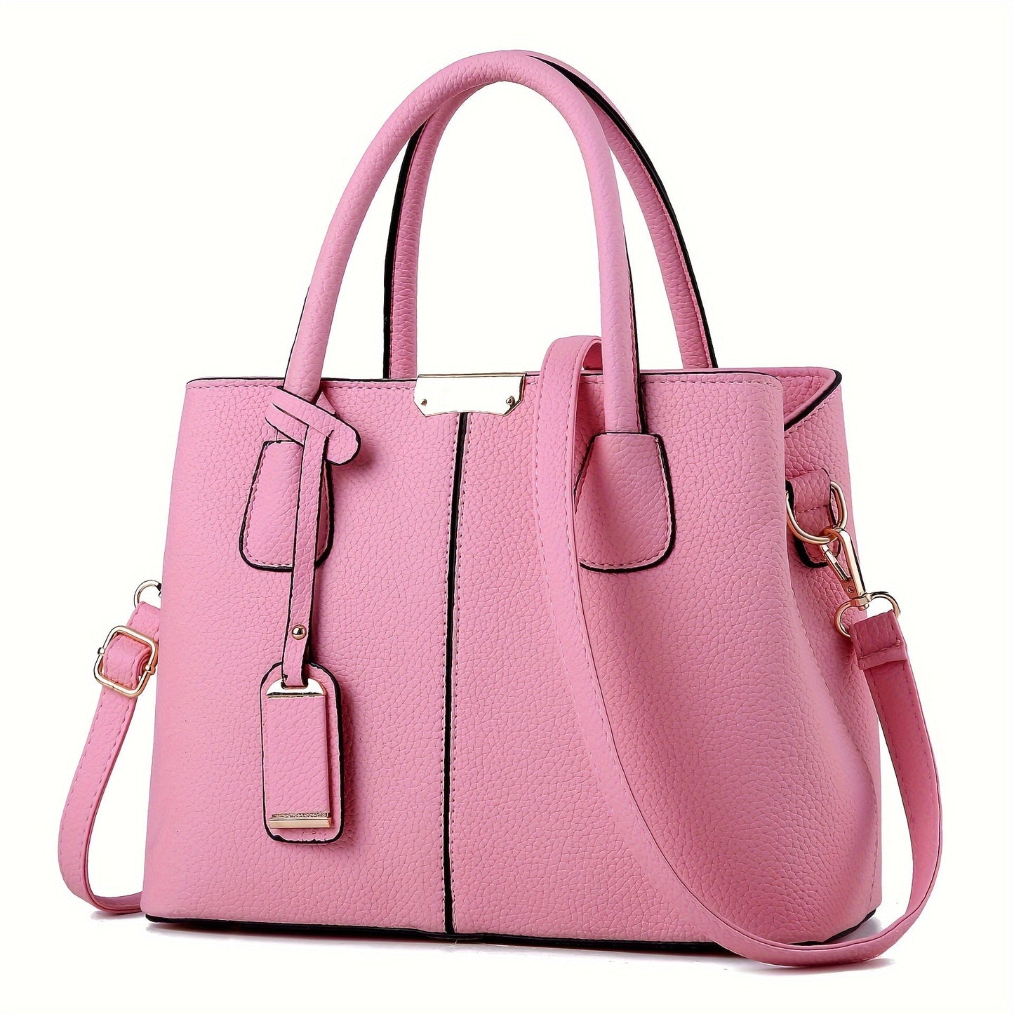 1pc, Fashionable Large Capacity Tote Handbag, Casual Style, PU Leather, Versatile Shoulder & Crossbody Bag