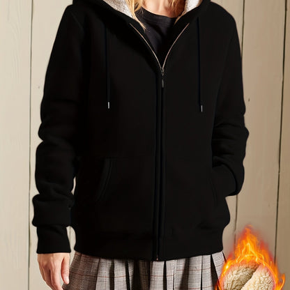 Women's Zip Up Sherpa Hoodie Jacket