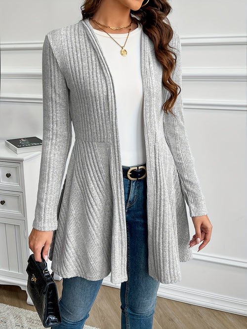 Women's Solid Color Open Front Cardigan