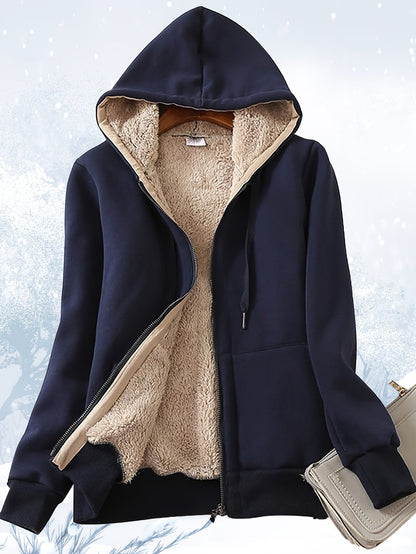 Women's Zip Up Sherpa Hoodie Jacket