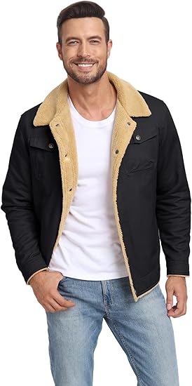 Men'S Plush Warm And Windproof Solid Color Casual Jacket Single Breasted Jacket