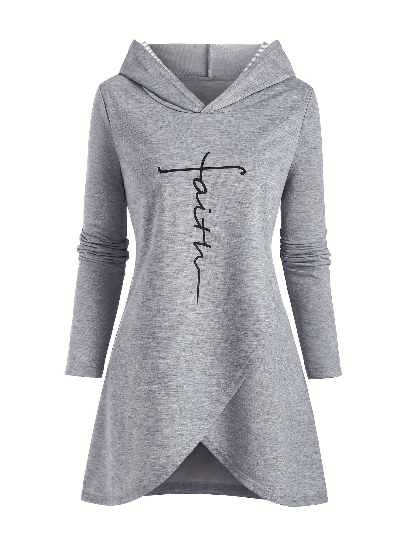 Letter Print Drawstring Hoodie, Casual Long Sleeve Hooded Sweatshirt, Women's Clothing