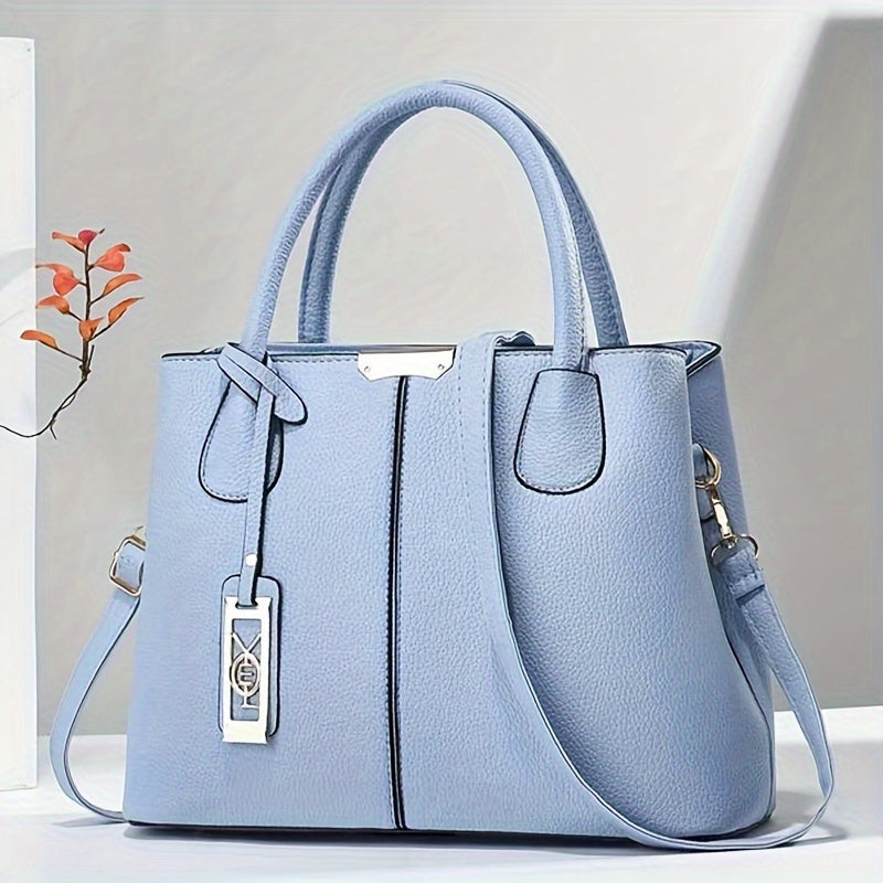 1pc, Fashionable Large Capacity Tote Handbag, Casual Style, PU Leather, Versatile Shoulder & Crossbody Bag