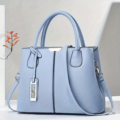 1pc, Fashionable Large Capacity Tote Handbag, Casual Style, PU Leather, Versatile Shoulder & Crossbody Bag