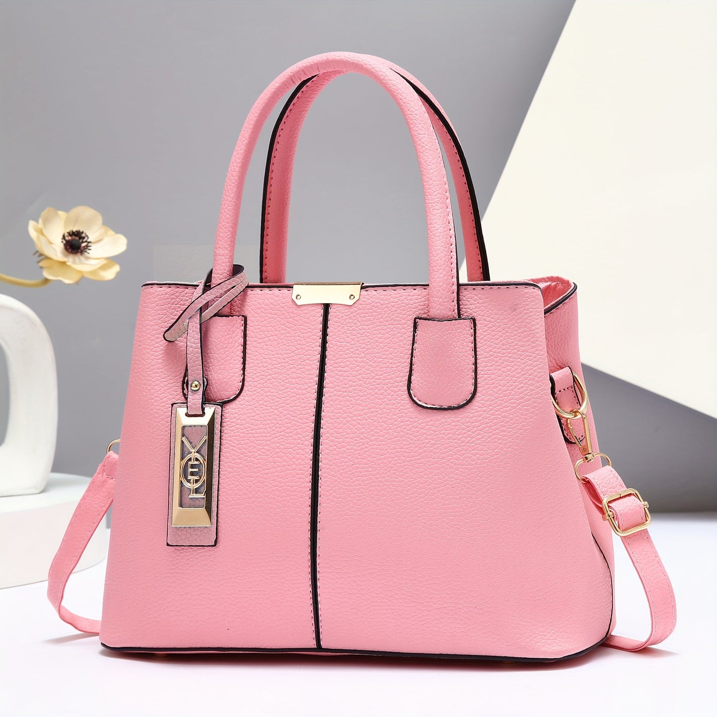 1pc, Fashionable Large Capacity Tote Handbag, Casual Style, PU Leather, Versatile Shoulder & Crossbody Bag