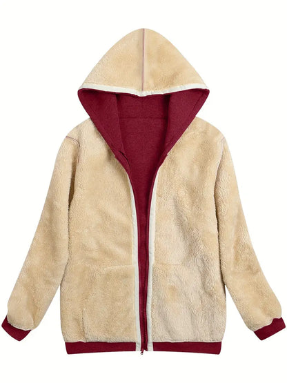 Cozy Fuzzy Hooded Jacket for Women