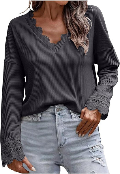 Olivia™ - Stylish V-Neck Long-Sleeved Knitted Sweater