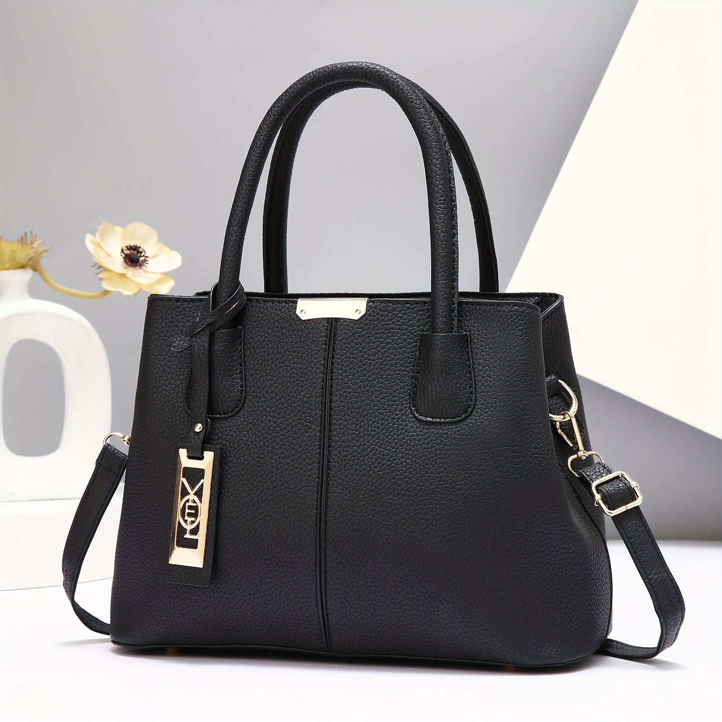 1pc, Fashionable Large Capacity Tote Handbag, Casual Style, PU Leather, Versatile Shoulder & Crossbody Bag