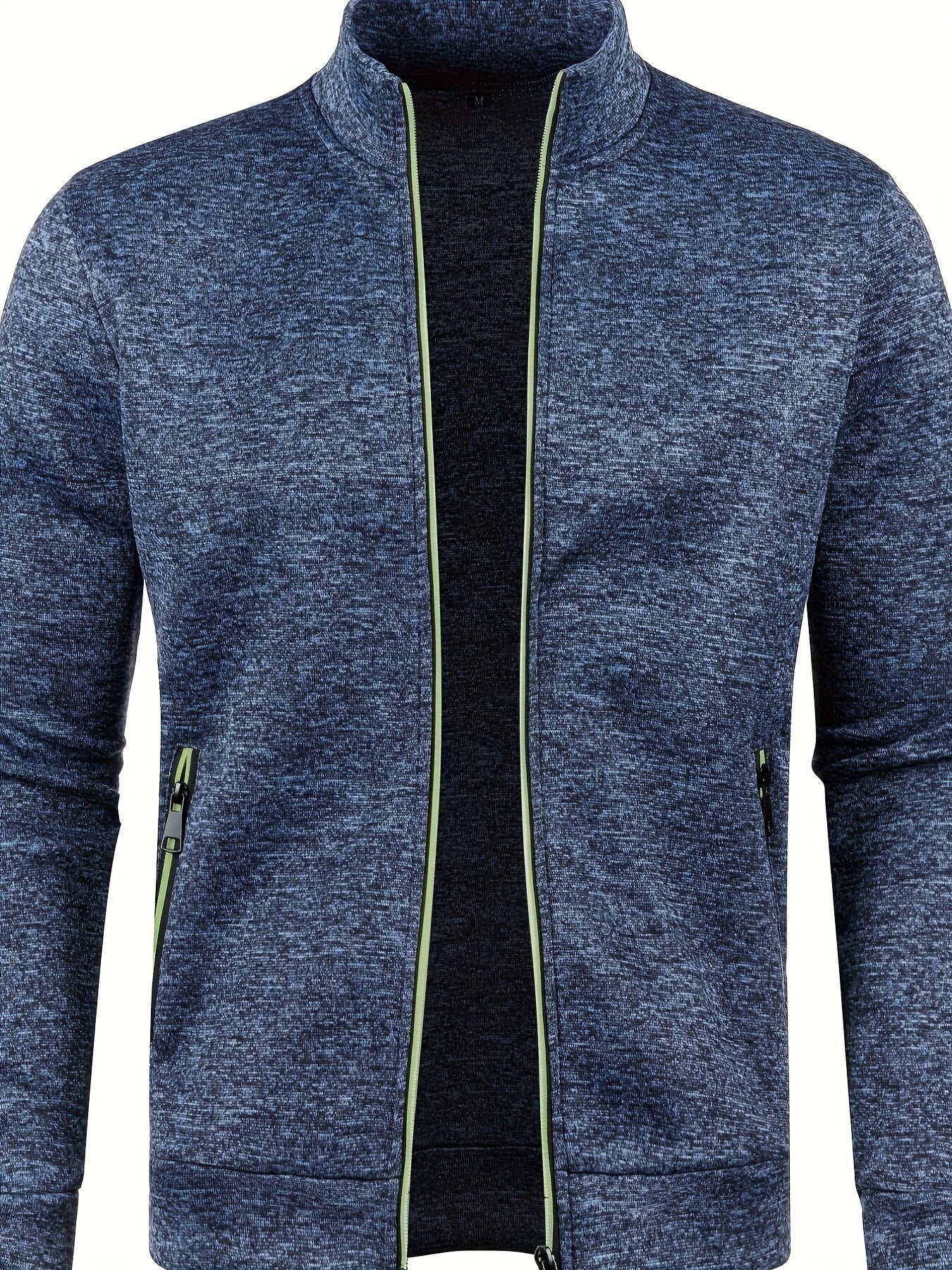 Elegant Mid Stretch Cardigan, Men's Casual Full Zip Up Cardigan Sweater Coat For Fall Winter