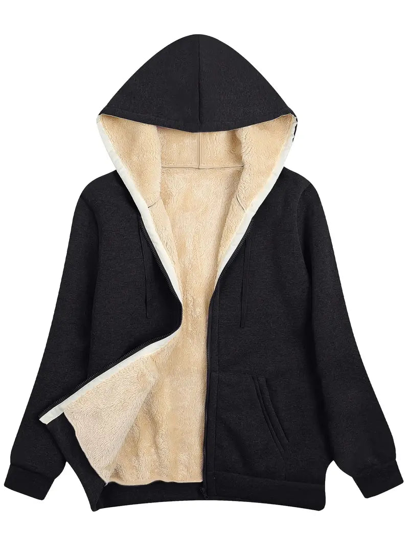 Cozy Fuzzy Hooded Jacket for Women