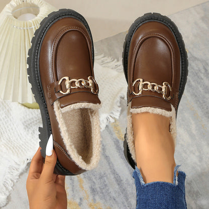 Ella™ - Warm Comfy Chunky Loafers with Fleece Lining