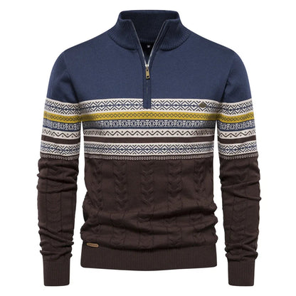 Henry™ - Stylish Fair Isle Half Zip Sweater