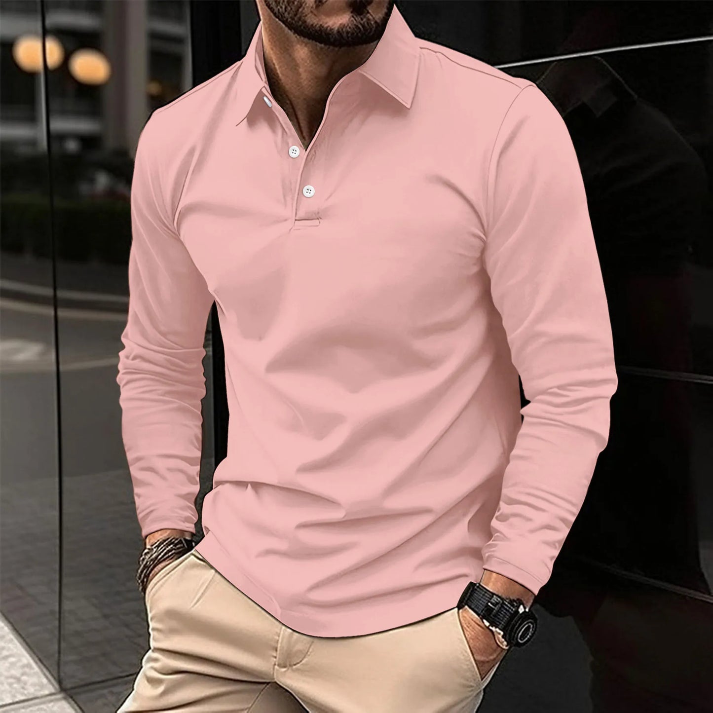 Ethan™ - Casual Long-Sleeved Polo