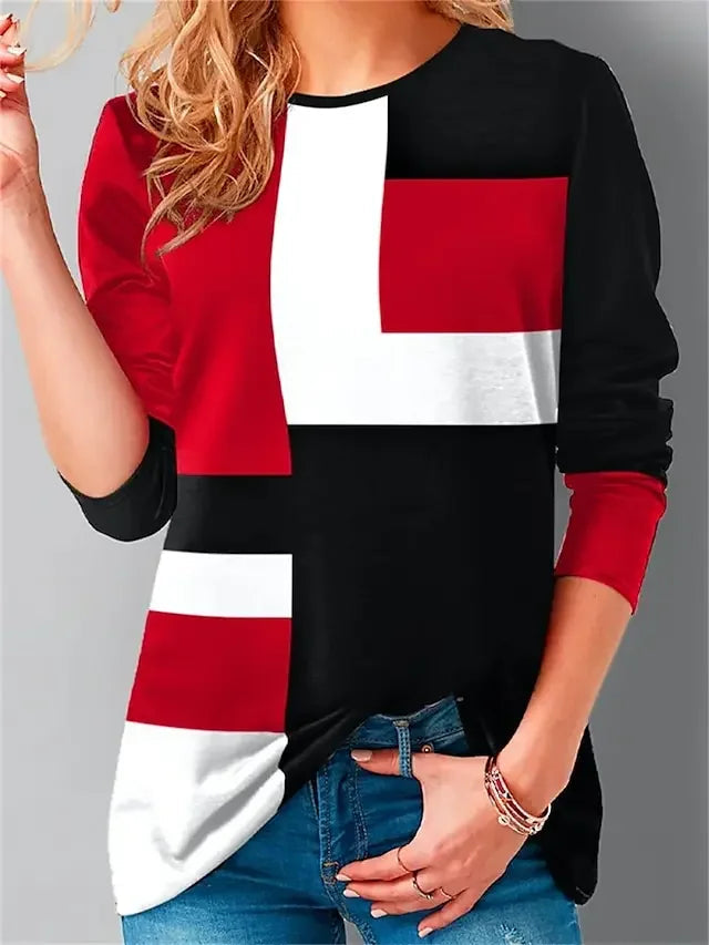 Aubrey™ - Vintage Comfy Color Block Sweatshirt