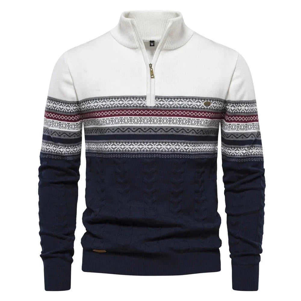 Henry™ - Stylish Fair Isle Half Zip Sweater