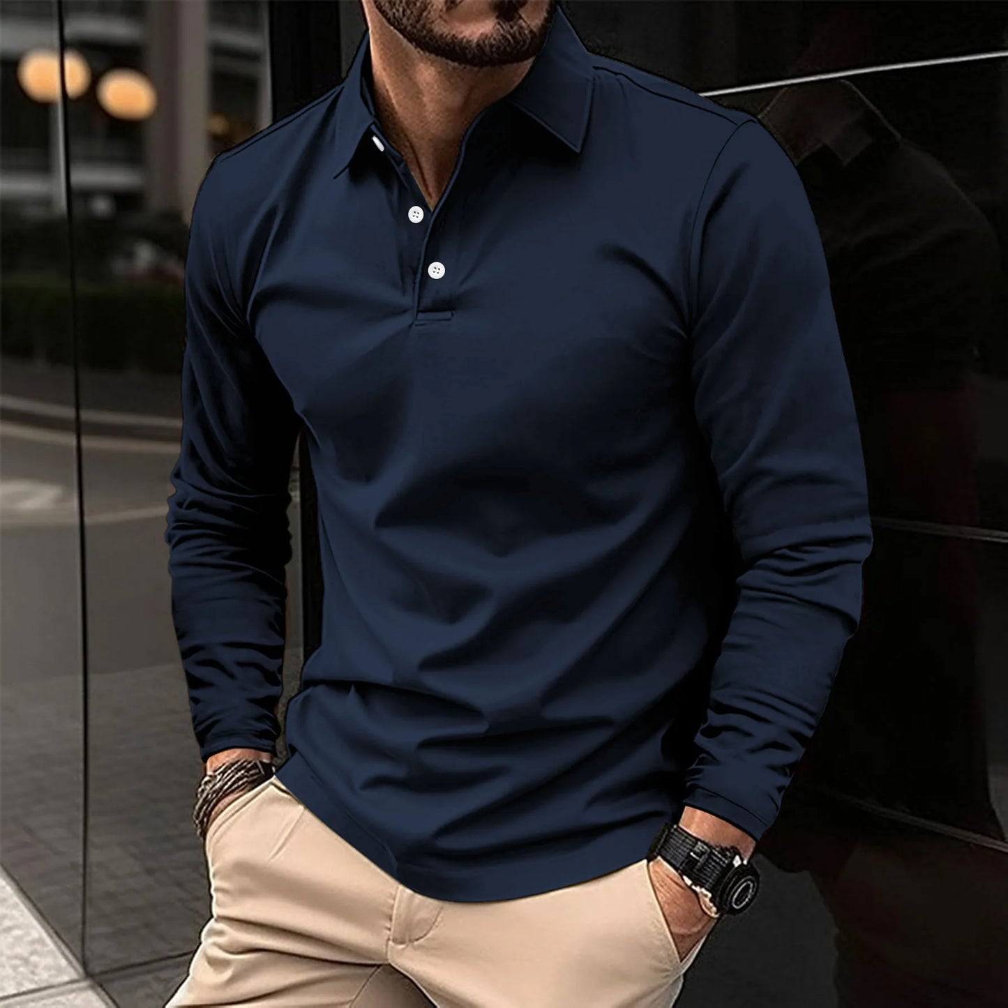 Ethan™ - Casual Long-Sleeved Polo