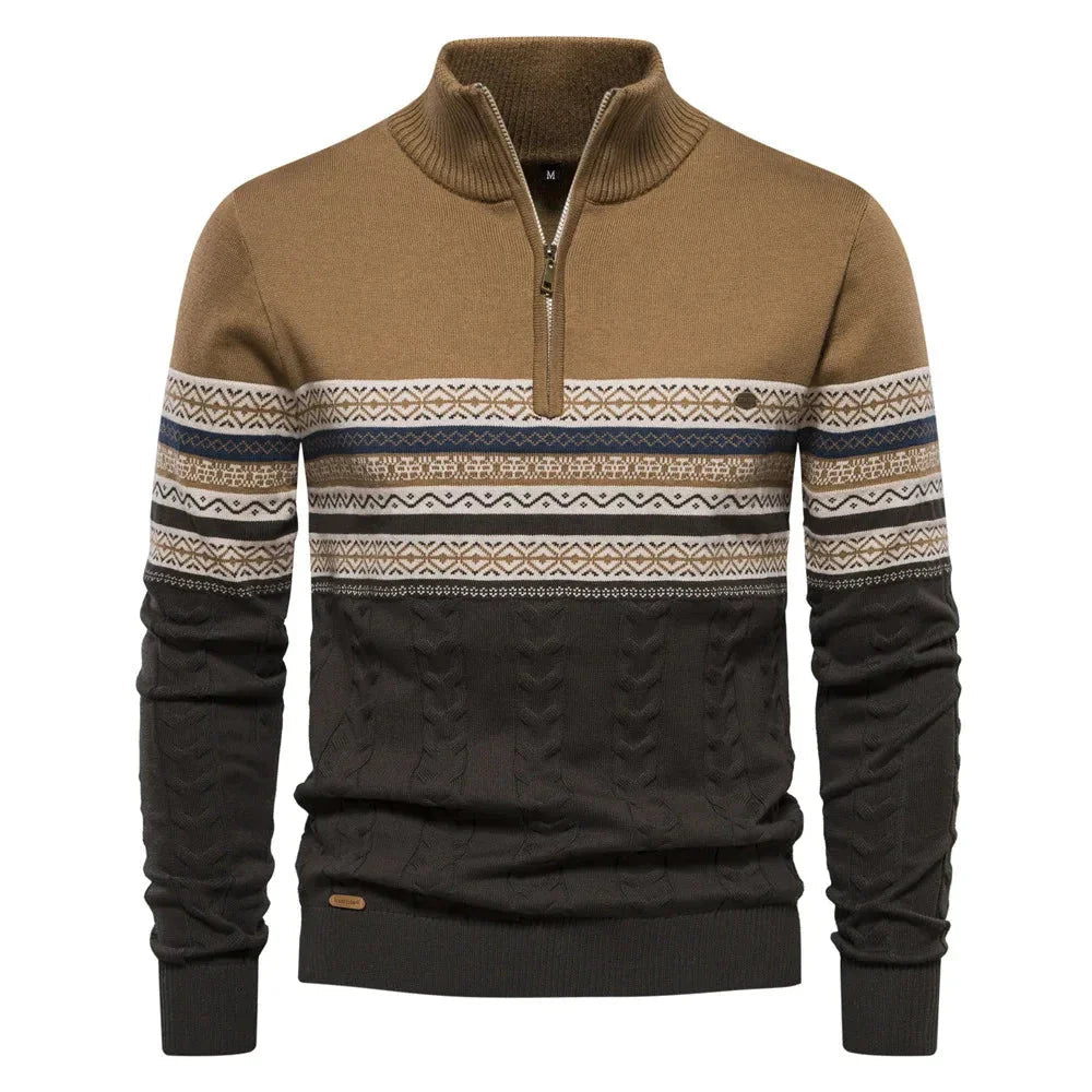 Henry™ - Stylish Fair Isle Half Zip Sweater