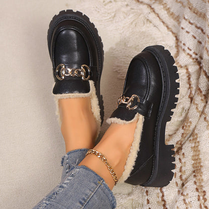 Ella™ - Warm Comfy Chunky Loafers with Fleece Lining