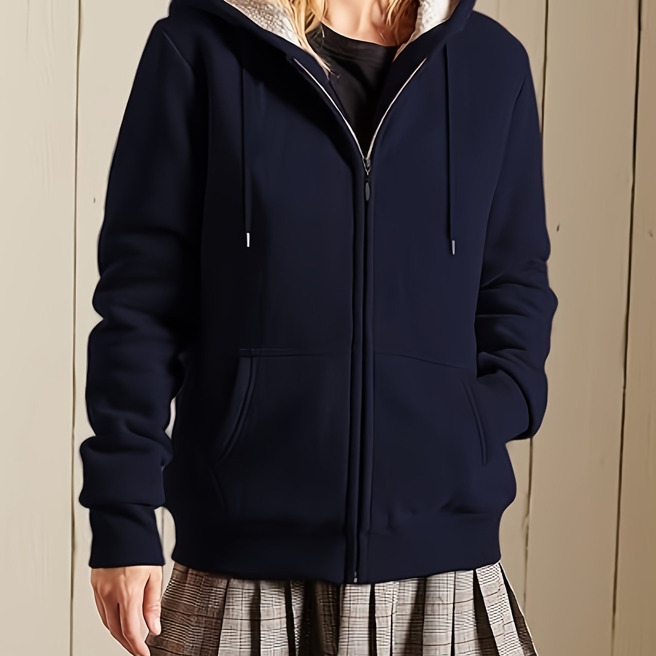 Women's Zip Up Sherpa Hoodie Jacket