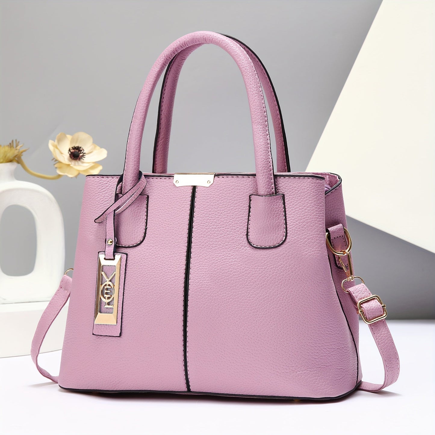 1pc, Fashionable Large Capacity Tote Handbag, Casual Style, PU Leather, Versatile Shoulder & Crossbody Bag