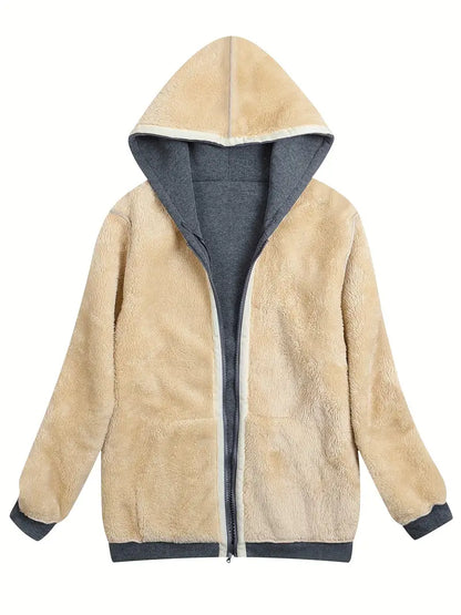 Cozy Fuzzy Hooded Jacket for Women