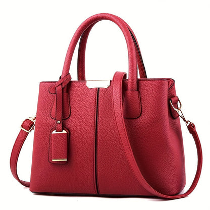 1pc, Fashionable Large Capacity Tote Handbag, Casual Style, PU Leather, Versatile Shoulder & Crossbody Bag