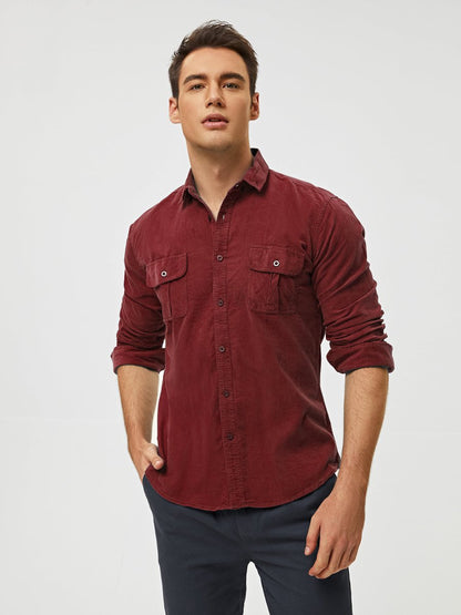 Samuel™ - Classic Comfortable Multi-Pocket Corduroy Long Sleeve Shirt