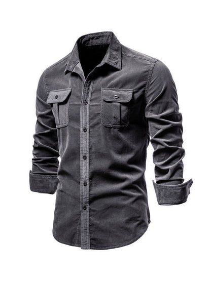 Samuel™ - Classic Comfortable Multi-Pocket Corduroy Long Sleeve Shirt