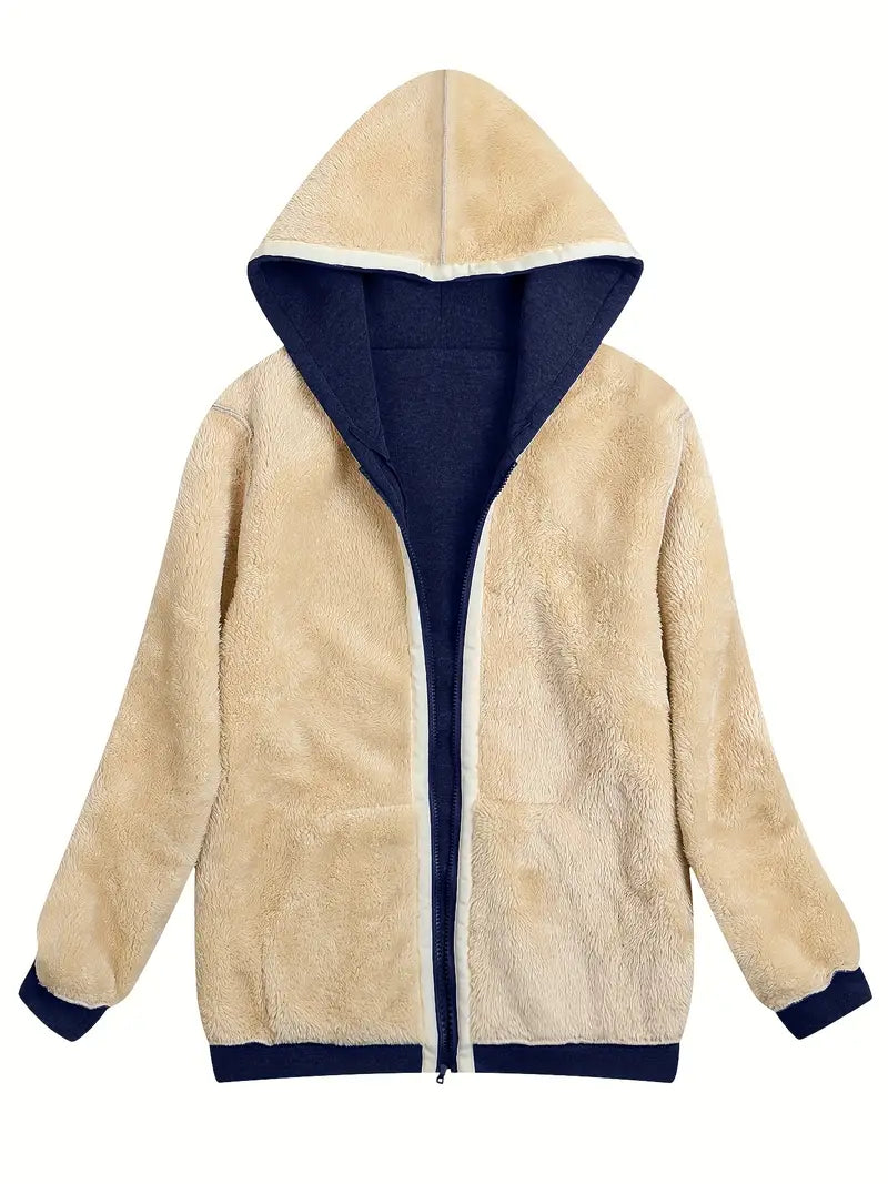 Cozy Fuzzy Hooded Jacket for Women