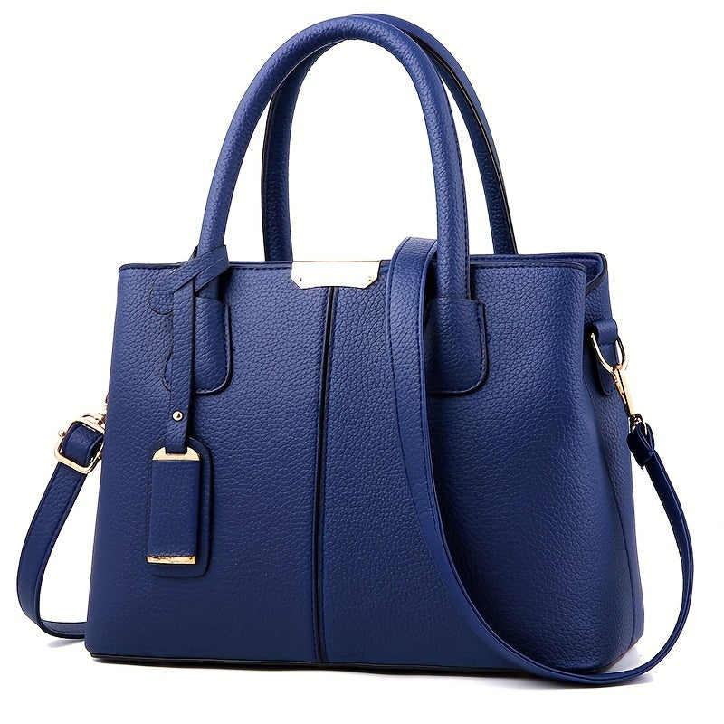 1pc, Fashionable Large Capacity Tote Handbag, Casual Style, PU Leather, Versatile Shoulder & Crossbody Bag