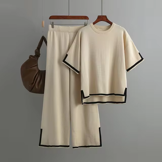 Charlotte™ - Elegant Ice Silk Short Sleeve Co-Ord Set