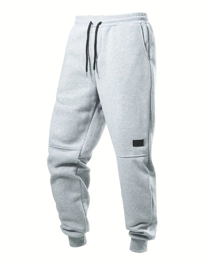 3pcs Men's Casual Solid Color Joggers, Men's Drawstring Pants With Pockets For Sport And Casual Wear-1