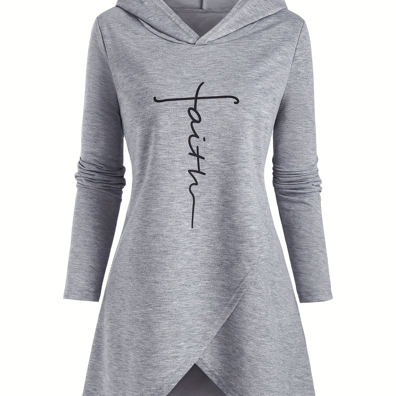 Letter Print Drawstring Hoodie, Casual Long Sleeve Hooded Sweatshirt, Women's Clothing