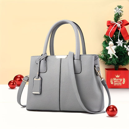 1pc, Fashionable Large Capacity Tote Handbag, Casual Style, PU Leather, Versatile Shoulder & Crossbody Bag